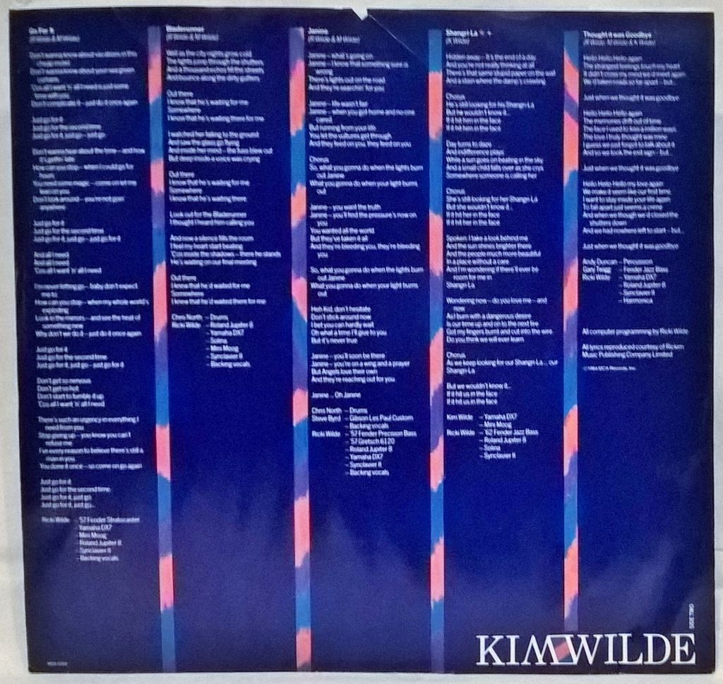 Kim Wilde - Teases &amp; Dares - 1984.  (LP). 12. Vinyl. Пластинка. U.S.A. - фото фото фото 3