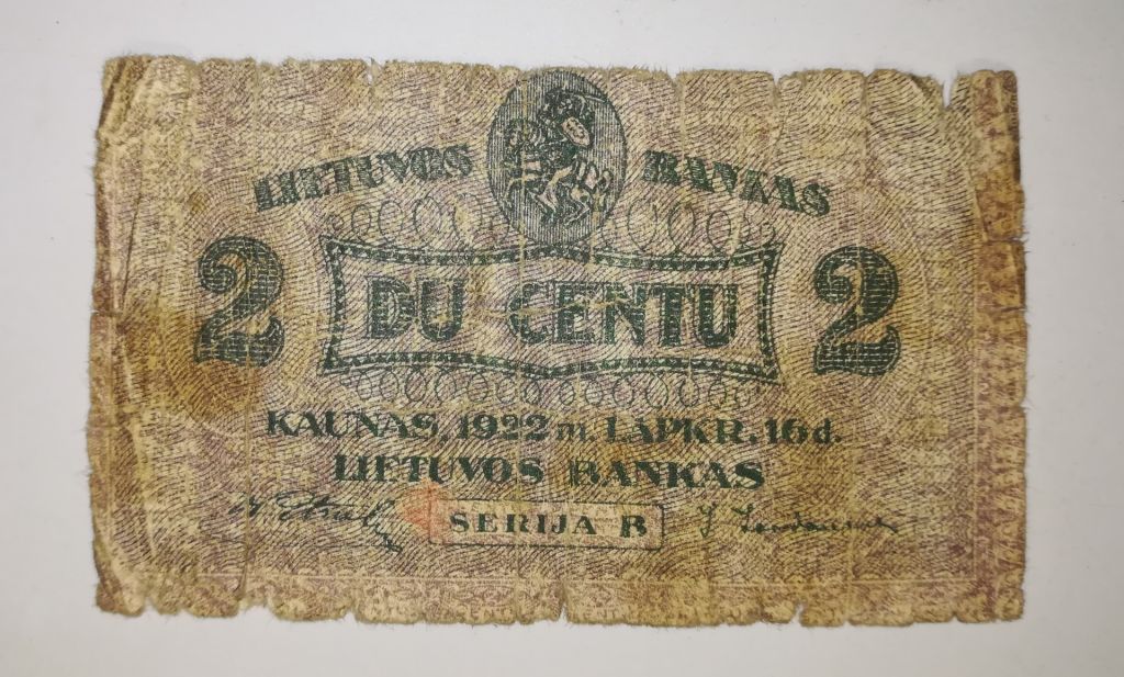 Lithuania Литва 2 цента 1922 редкость!! - фото фото фото 0