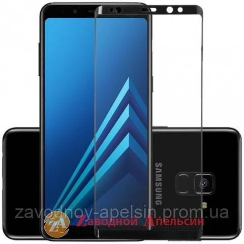 Защитное стекло Samsung A8 A530 Glass full черн - фото фото фото 0