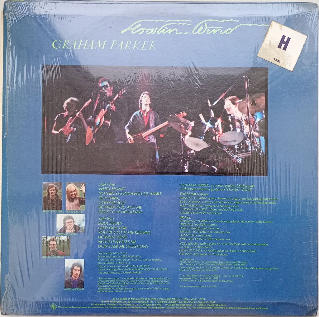 GRAHAM PARKER Howlin Wind LP EX-/EX+ - фото фото фото 1