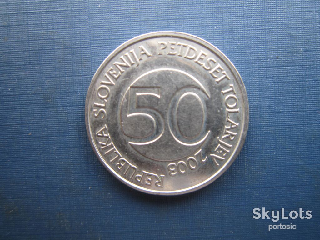 Монета 50 толарів Словенія 2003 фауна бик - фото фото фото 0