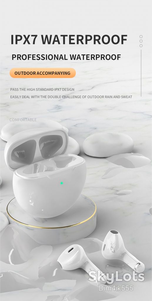 Беспроводные наушники Air Pro 6 сенсорные с кейсом Bluetooth V5.0 White / Black - фото фото фото 11