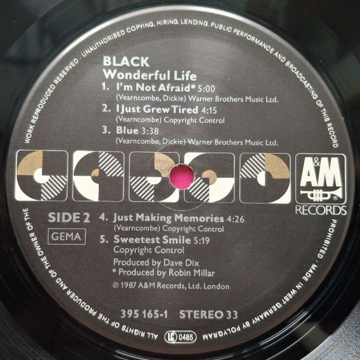 Black. Colin Vearncomble - Wonderful Life - 1987.   (LP). 12. Vinyl. Пластинка. Europe. - фото фото фото 5
