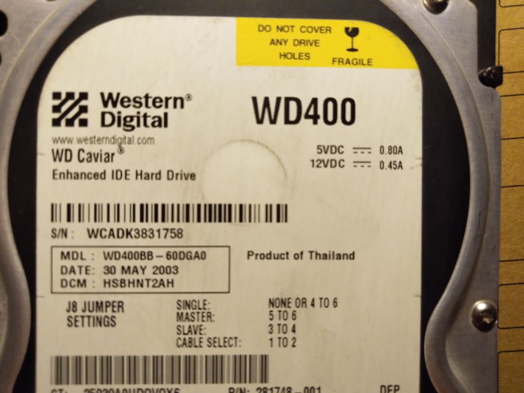 HDD IDE WDC WD400BB-60DGA0 40G - фото фото фото 1
