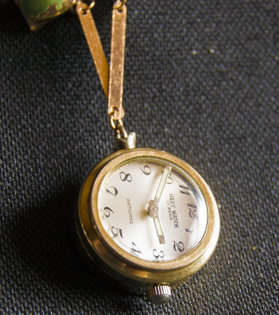 ⏰Винтажная  брошь-часы с эмалью Hedy Watch. Art Deko.1950г.Швейцария. - фото фото фото 1