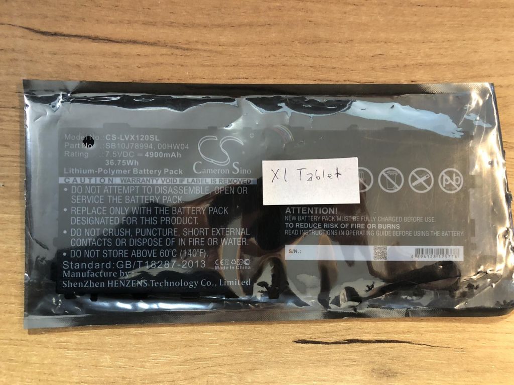 Акумулятор Lenovo SC-LVX120SL 7.5V 4900mAh / ThinkPad X1 Tablet - фото фото фото 0