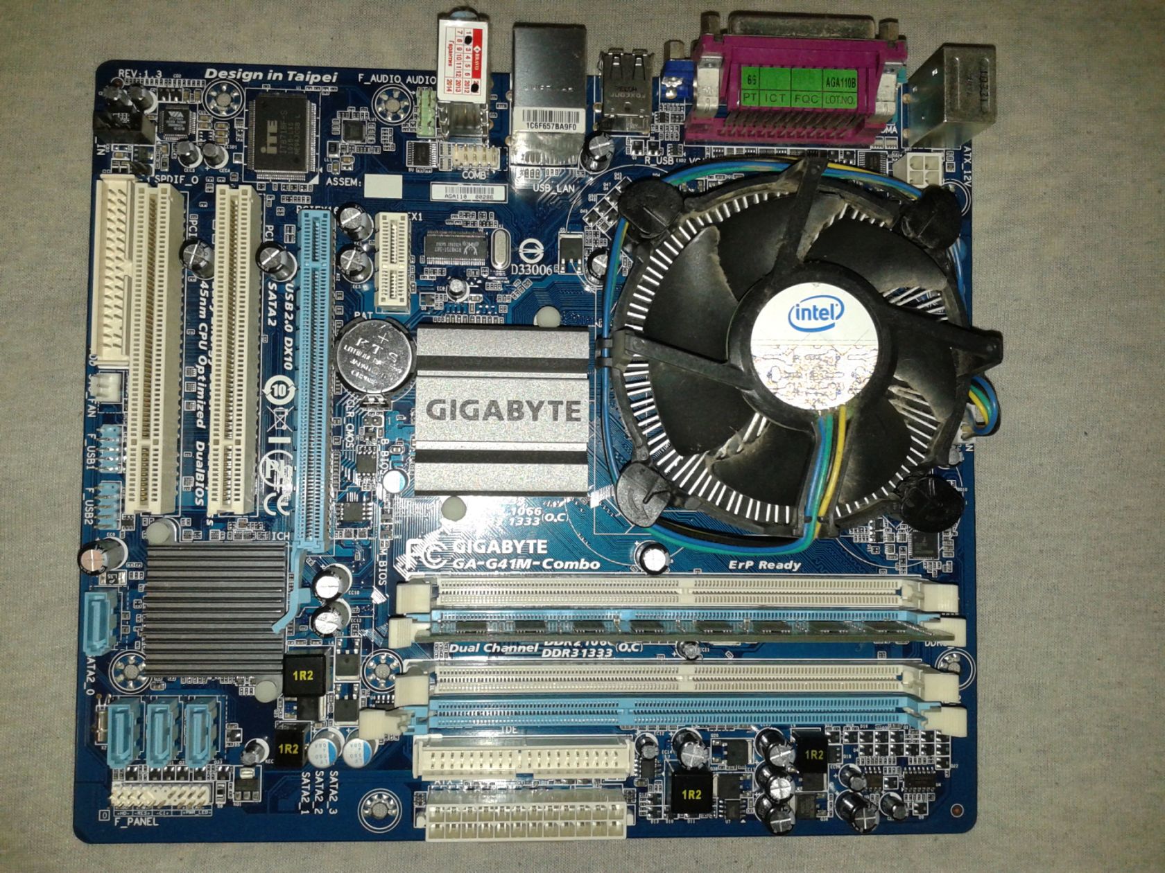Gigabyte GA-G41M-Combo, 2GB озу, процессор E3400 - фото фото фото 0