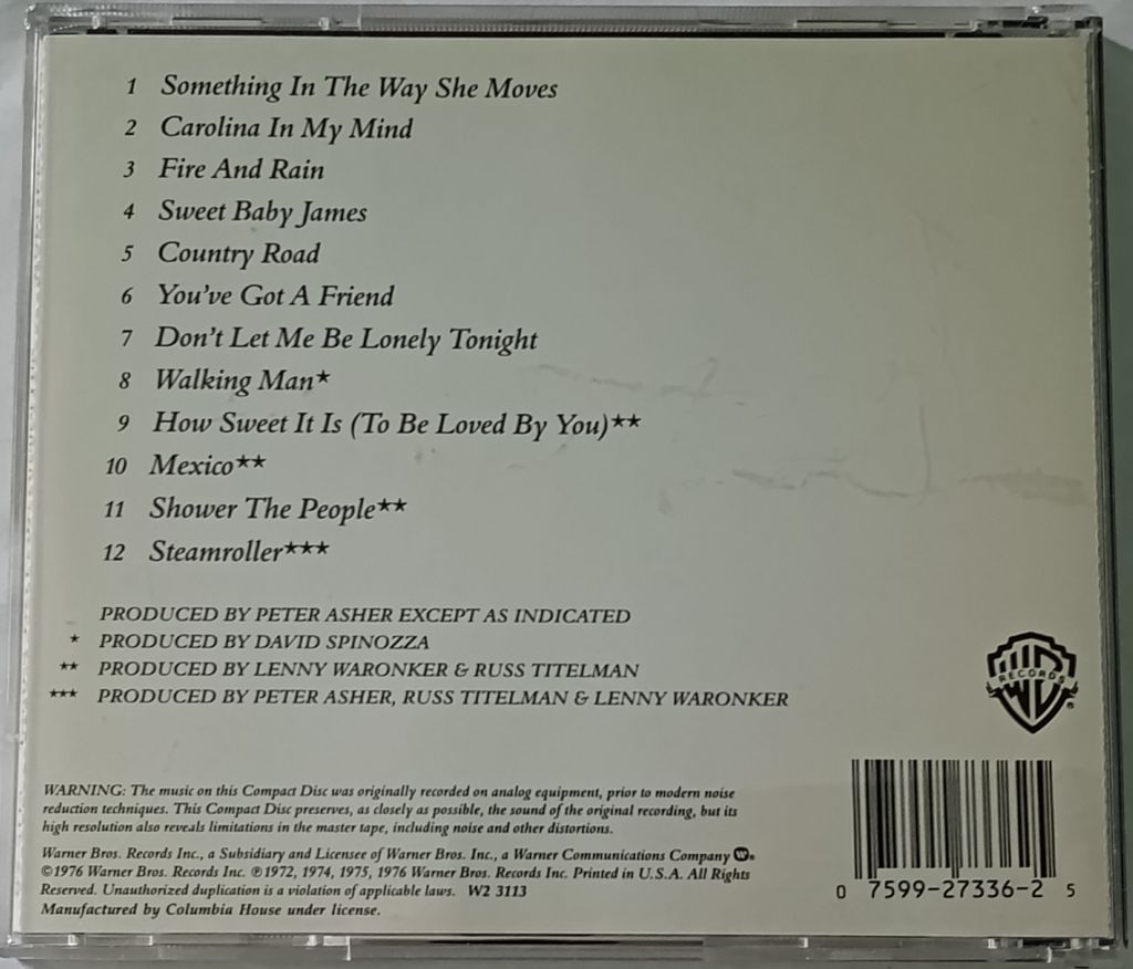 JAMES TAYLOR Greatest Hits CD US - фото фото фото 2
