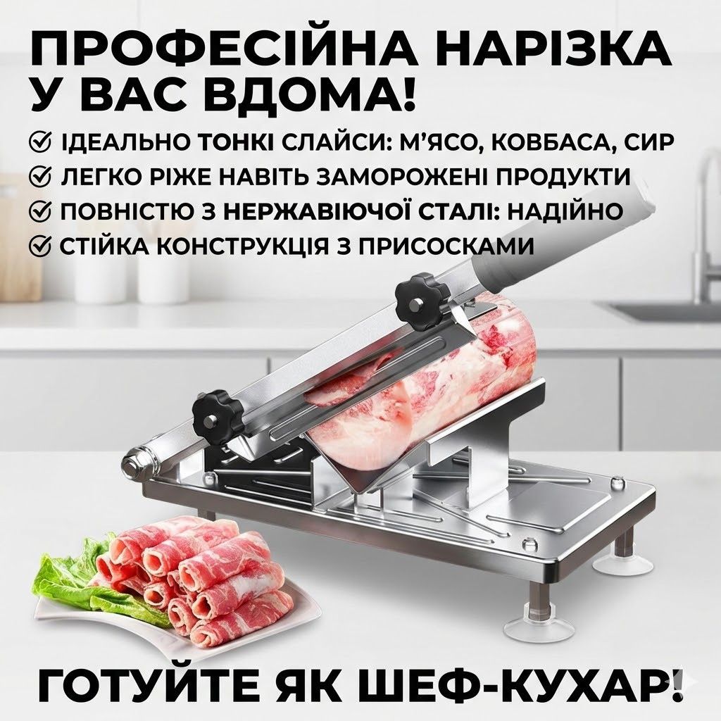 Ніж-слайсер станок для нарізки м'ясних, ковбасних та творожних виробів - фото фото фото 1