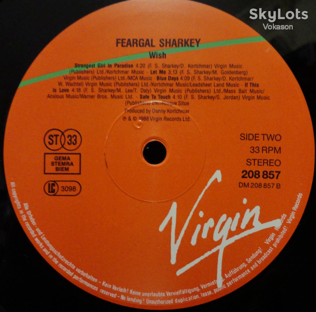 Feargal Sharkey - Wish NM+/NM/Mint - фото фото фото 5