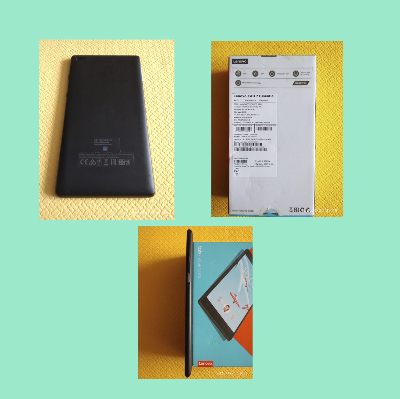 Планшет Lenovo TAB4 7" Essential TB-7304F + чохол - фото фото фото 2
