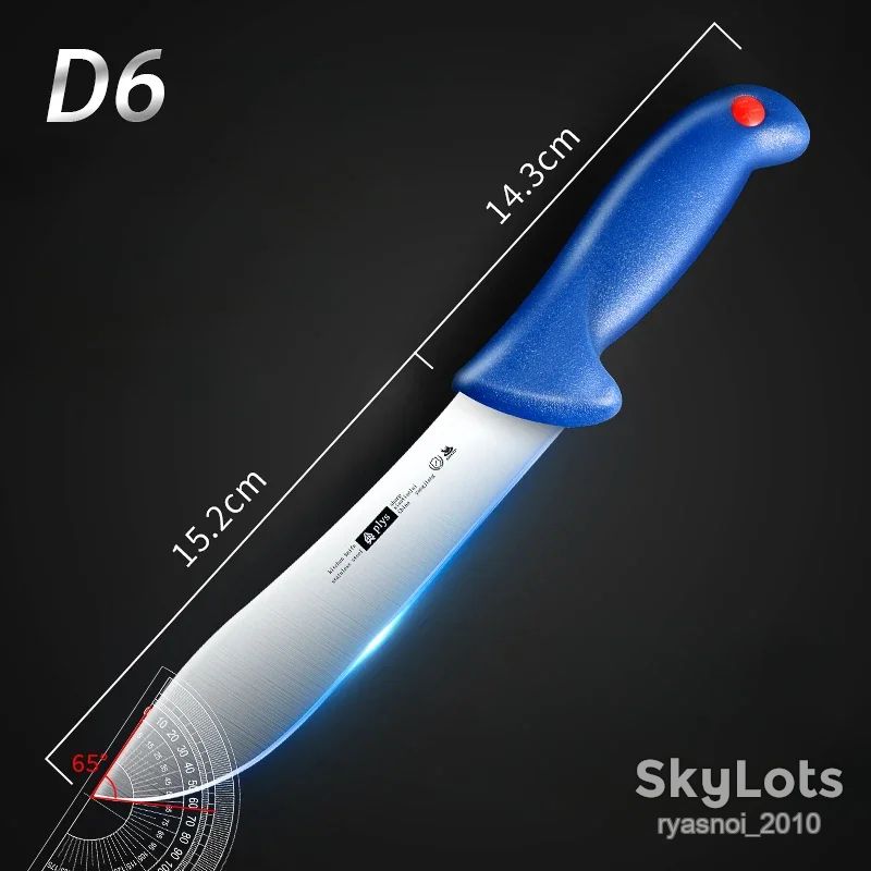 Plys TZHX065 D6, Plastic blue, 40Cr13 Satin, Kitchen Knife, Fixed - фото фото фото 11