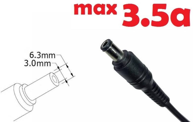 Dc кабель для блока питания 6.3x3.0mm (3.5a) (1.2m) (B class) 1 день гар. - фото фото фото 0