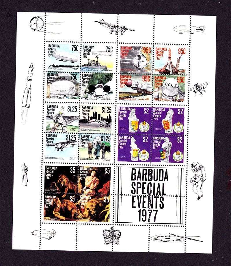 Космос . Барбуда 1977 г MNH - блок / к.б  - - фото фото фото 0