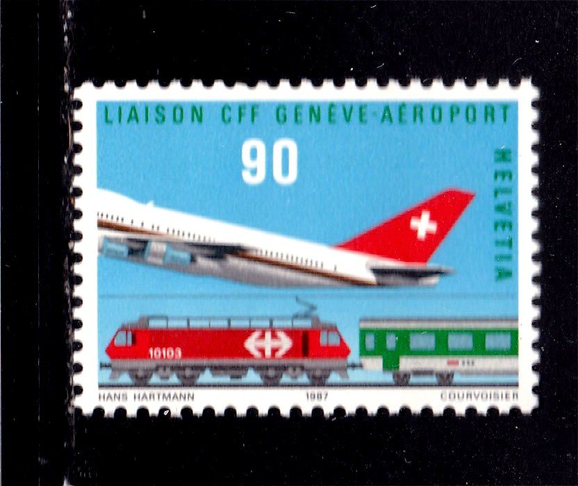 Авиация . Швейцария 1987  г  MNH - SWISSAIR - ЖД - фото фото фото 0