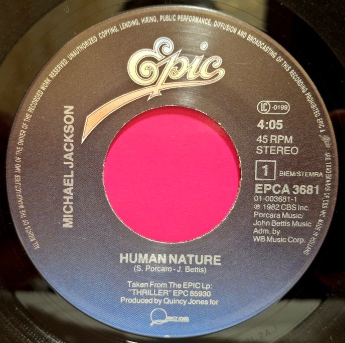 Michael Jackson - Human Nature - 1983.  (EP). 7. Vinyl. Пластинка. Holland. - фото фото фото 2