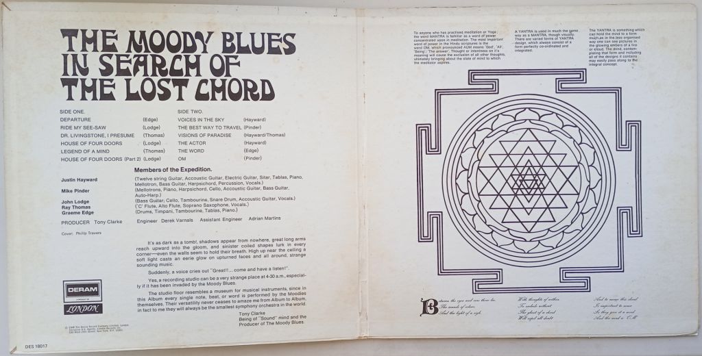 THE MOODY BLUES In Search Of The Lost Chord LP VG+/VG- - фото фото фото 1