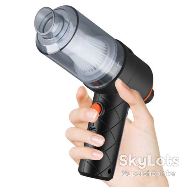 Автомобильный портативный беспроводной аккумуляторный пылесос 2 in1 Vacuum cleaner ЧЕРНЫЙ LY-597 - фото фото фото 6