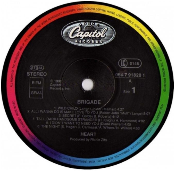 Heart - Brigade - 1990.  (LP). 12. Vinyl. Пластинка. Holland. - фото фото фото 4