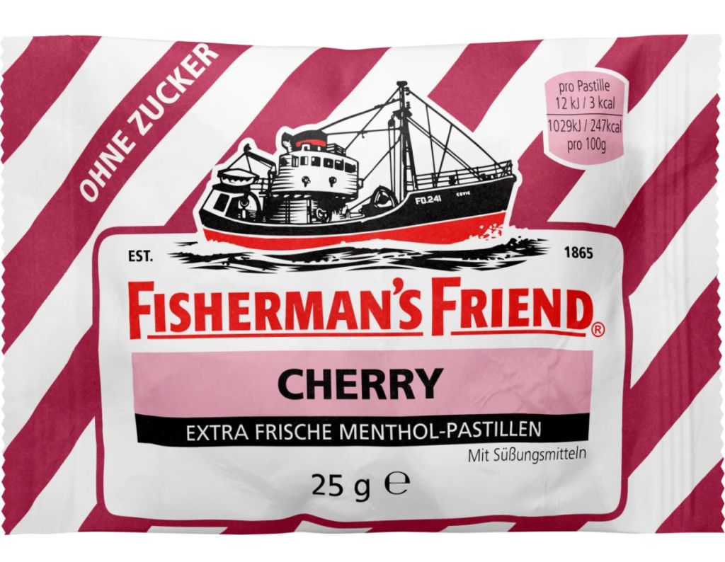 М’ятні цукерки Fisherman`s Friend CHERRY зі смаком вишні без цукру 25 г - фото фото фото 0