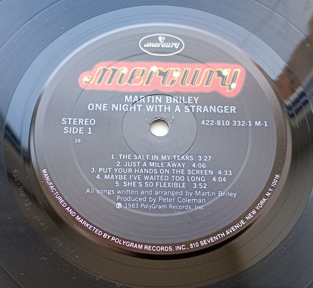 MARTIN BRILEY One Night With A Stranger LP EX+ - фото фото фото 2