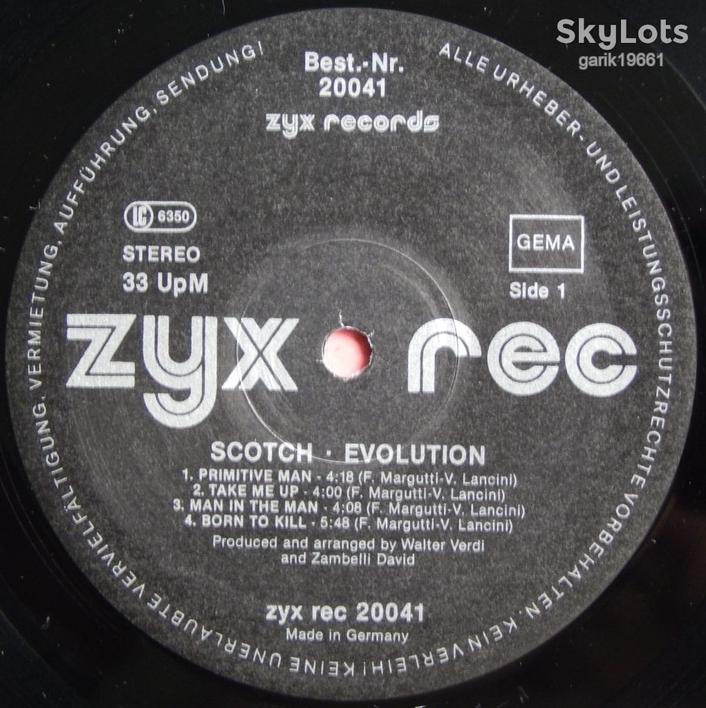 Scotch – Evolution  (ZYX Records – 20041, Germany) inner sleeve NM-/NM- - фото фото фото 3