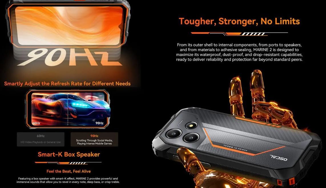 Телефон Смартфон Marine 2 NFC 6.56'' 4-64 Gb Android 15  11000mAh 16MP CR+ - фото фото фото 7