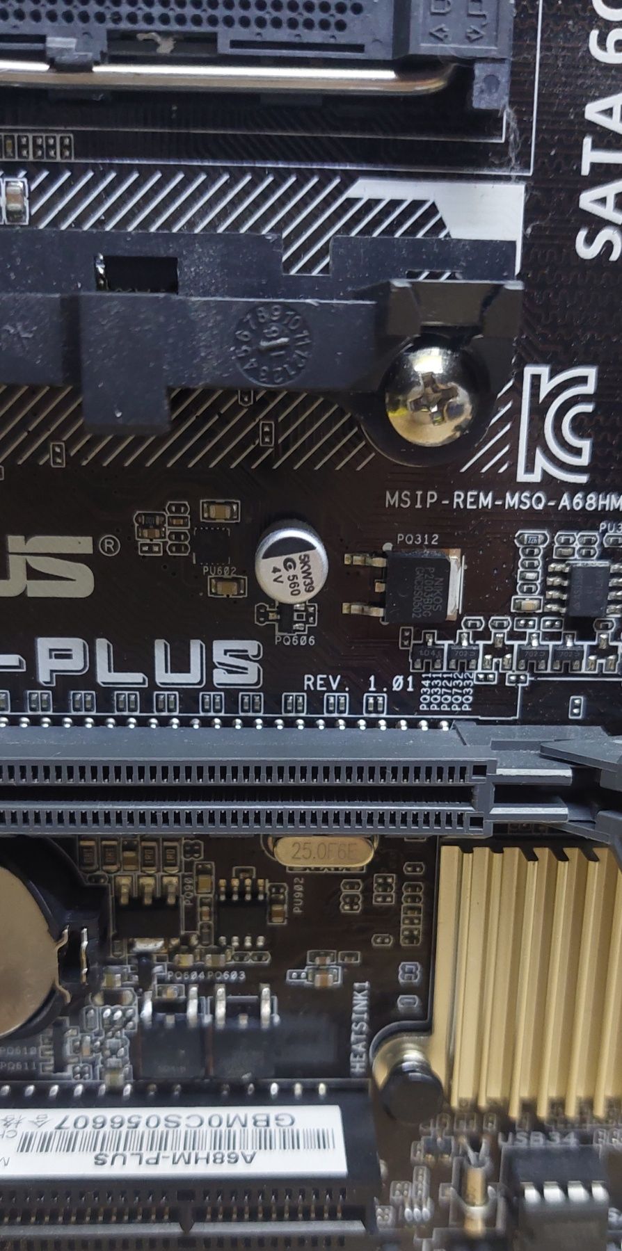 Б/В Материнська плата Asus A68HM-PLUS /Socket FM2/Socket FM2+/ 2 x DDR3/MicroATX НЕ РОБОЧА!код.6023 - фото фото фото 2