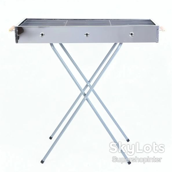 Раскладной мангал переносной 70х70х30см, BARBECUE TRAY 770T, Серебристый - фото фото фото 4