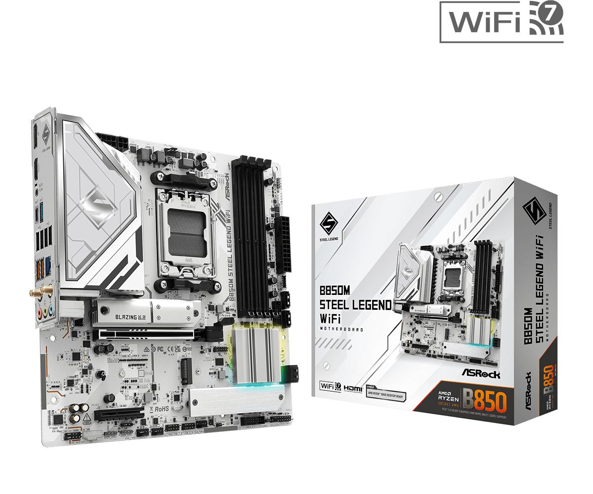 Мать AM5, ASRock B850M STEEL LEGEND WIFi Amd B850 - фото фото фото 0