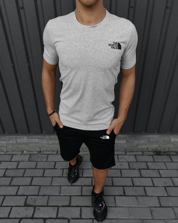 Футболка TNF серая M - фото фото фото 1
