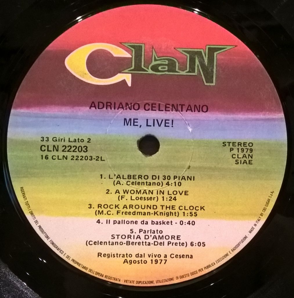 Adriano Celentano ‎- Me, Live! - 1979.   (2LP). 12. Vinyl. Пластинки. Italy. - фото фото фото 5