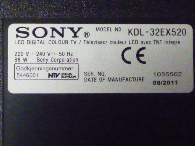 Запчасти к телевизору SONY KDL-32EX520   (APS-288, LTY320HN01) - фото фото фото 1