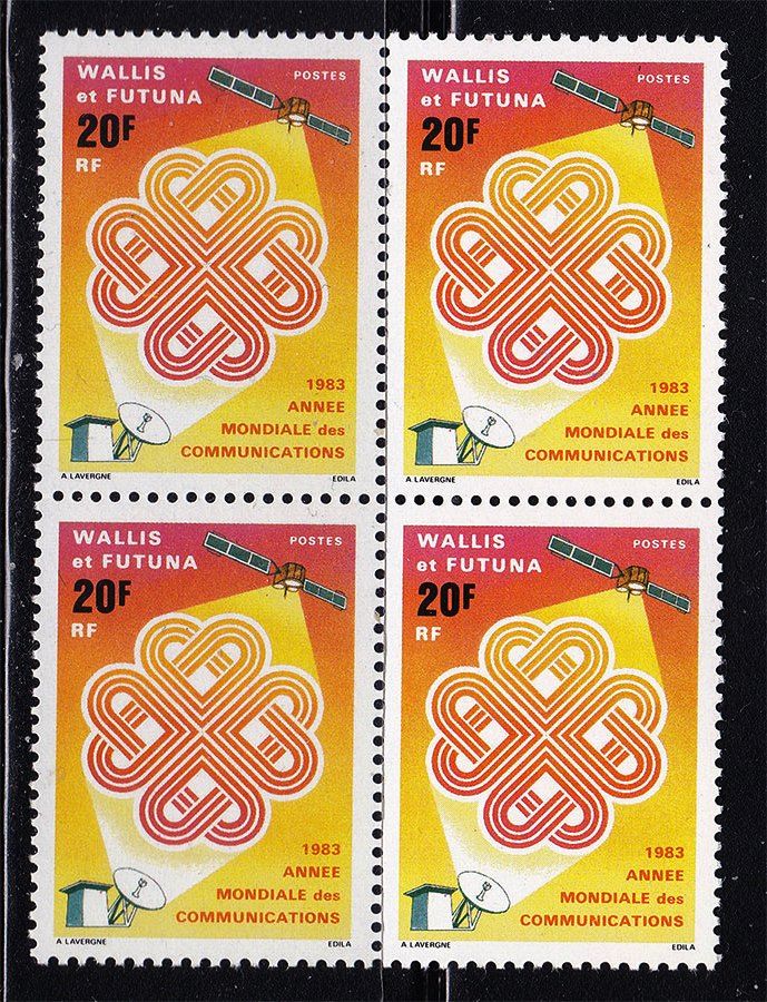 Космос .  Уолис и Футуна  1983 г  MNH - квартблоки - фото фото фото 0
