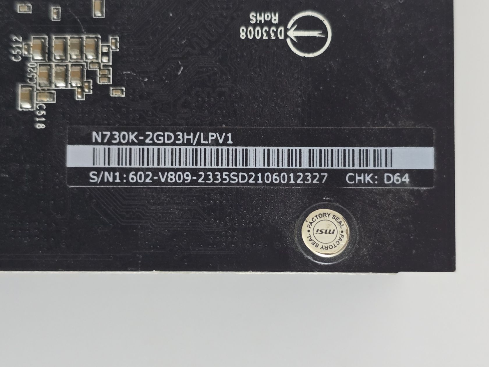Відеокарта MSI GeForce GT 730 2GB  (2Gb,GDDR3,128 Bit,HDMI,PCI-Ex,Б/в) - фото фото фото 3