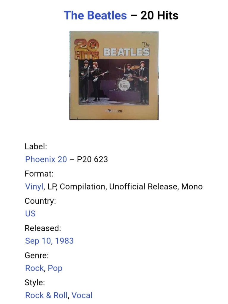 The Beatles - 20 Hits - 1961-62.  (LP). 12. Vinyl. Пластинка. USA. - фото фото фото 4