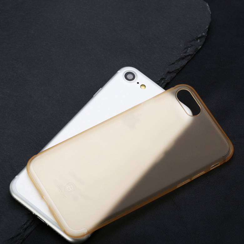 Чехол Baseus для iPhone SE 2020/8/7 Slim Transparent Gold (WIAPIPH7-CT0V) - фото фото фото 2