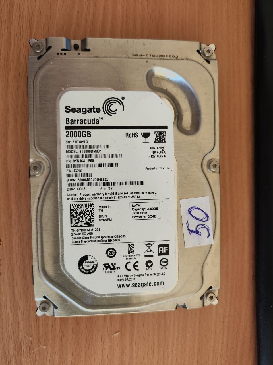 жесткий диск Seagate Barracuda  2 ТБ  ST2000DM001             (лот №50) - фото фото фото 1