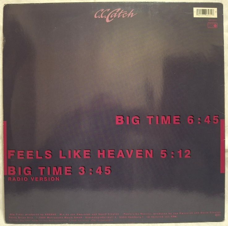 C.C. Catch - Big Time - 1989.    (LP). 12. Vinyl. Пластинка. Germany. - фото фото фото 1