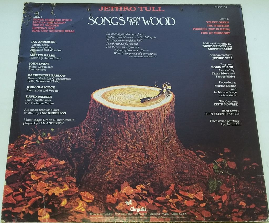 JETHRO TULL Songs From The Wood LP - фото фото фото 1