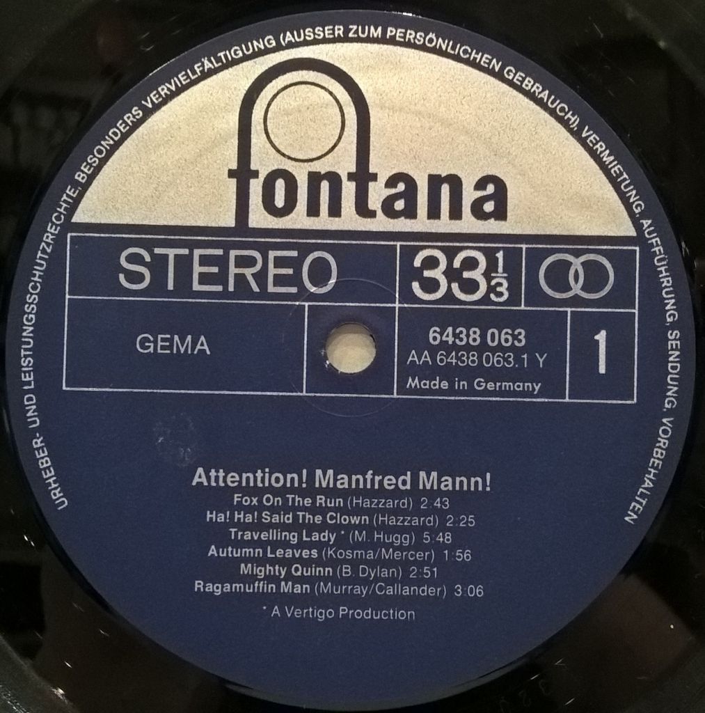 Manfred Mann ‎- Attention! Manfred Mann! - 1964-68.     (LP). 12. Vinyl. Пластинка. Germany - фото фото фото 2