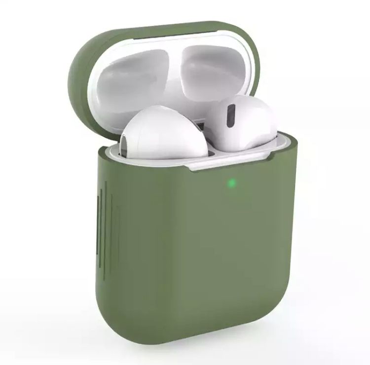 Чехол для наушников Apple Airpods 1 / 2 Зеленый - фото фото фото 0