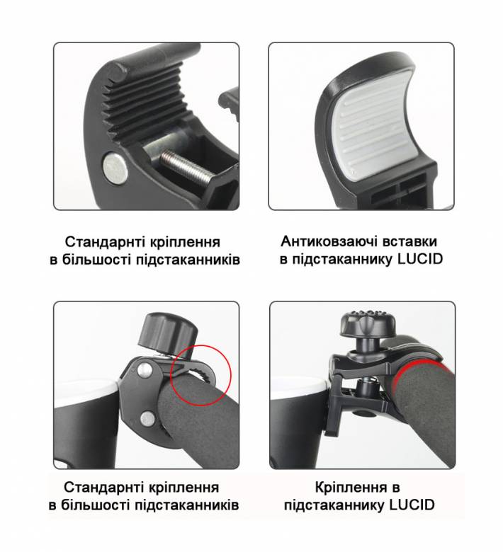 Подстаканник универсальный LELIK Lucid для коляски съемное крепление поворотный механизм 360 - фото фото фото 3