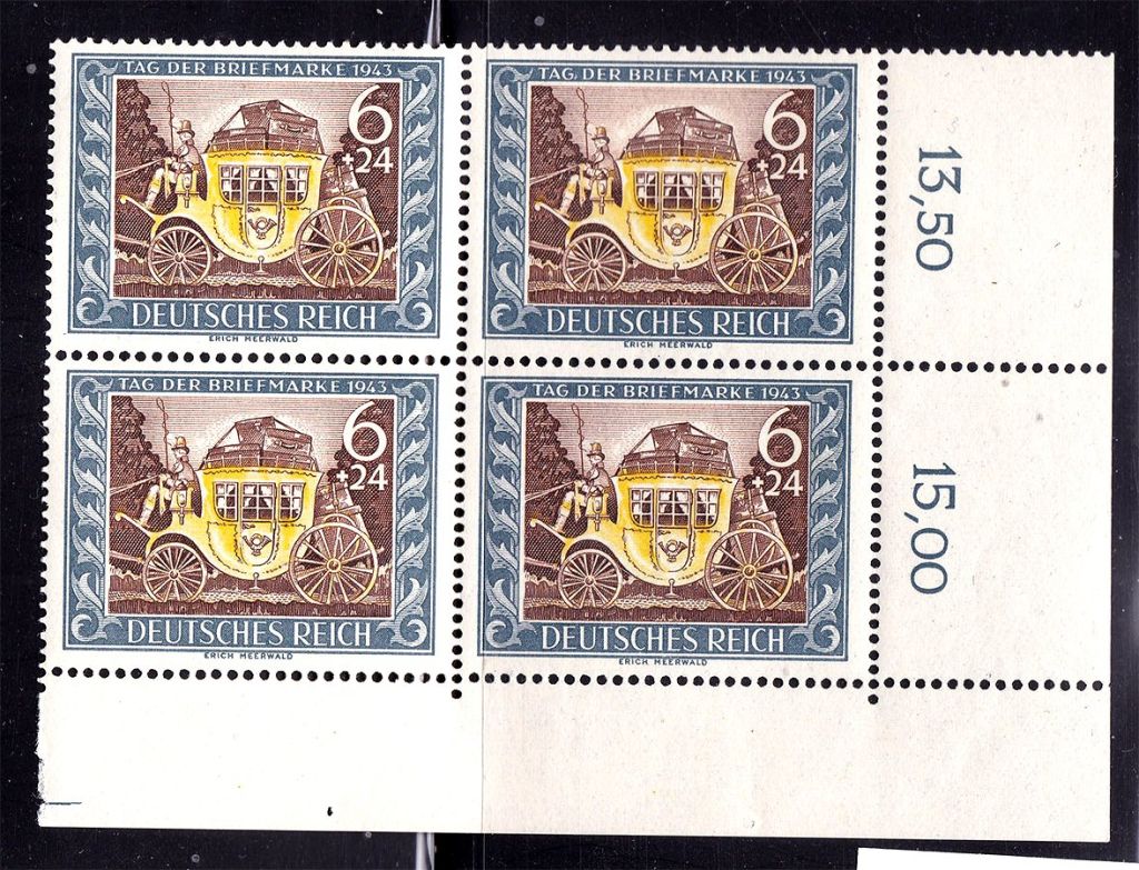 Германия  Рейх 1943 г MNH  - квартблок - - фото фото фото 0