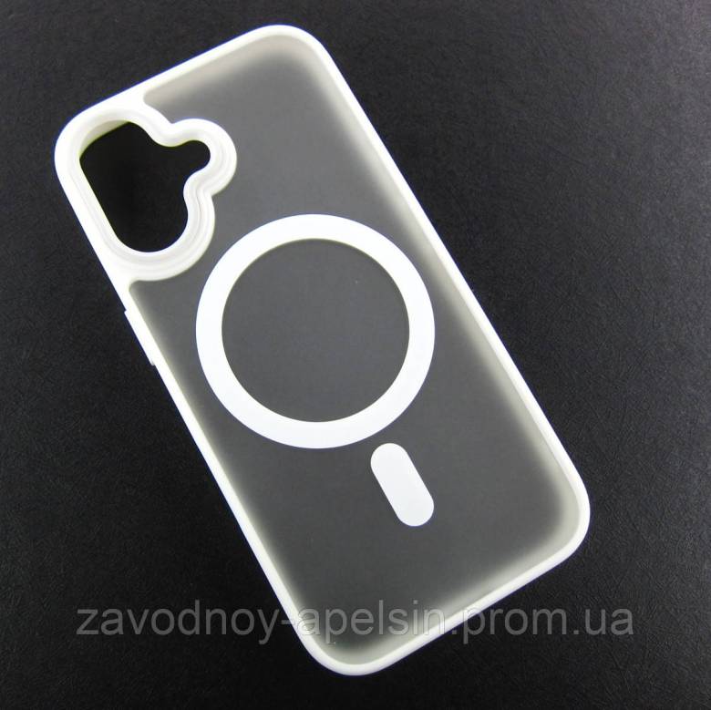 IPhone 16 Чехол матовый Магнит TPU+PC (белый) - фото фото фото 0