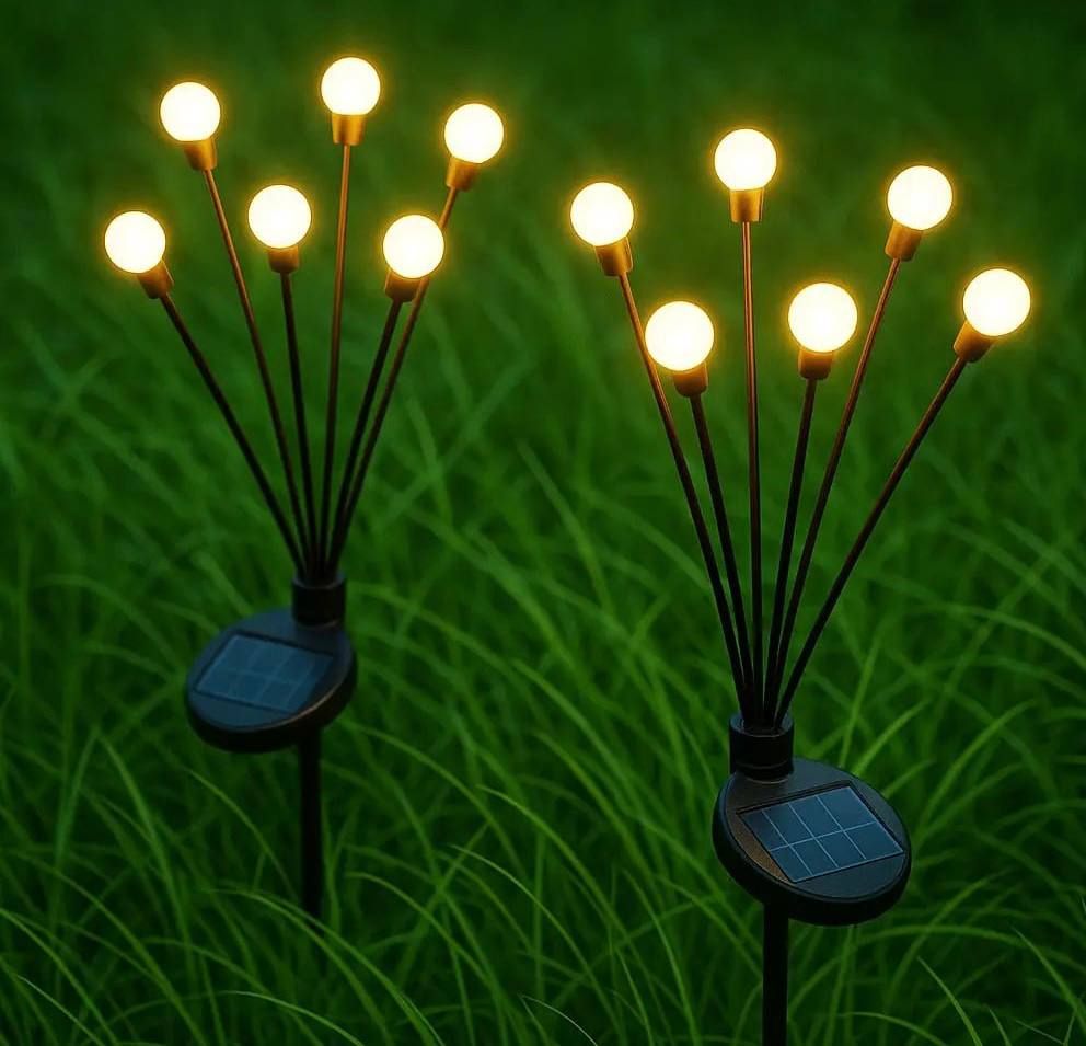 2шт Садовий світильник на сонячній батареї 6LED - фото фото фото 0