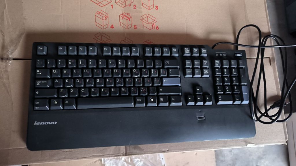 Клавіатура LENOVO  KUF0452 USB. Зі сканером відбитка пальців - фото фото фото 0