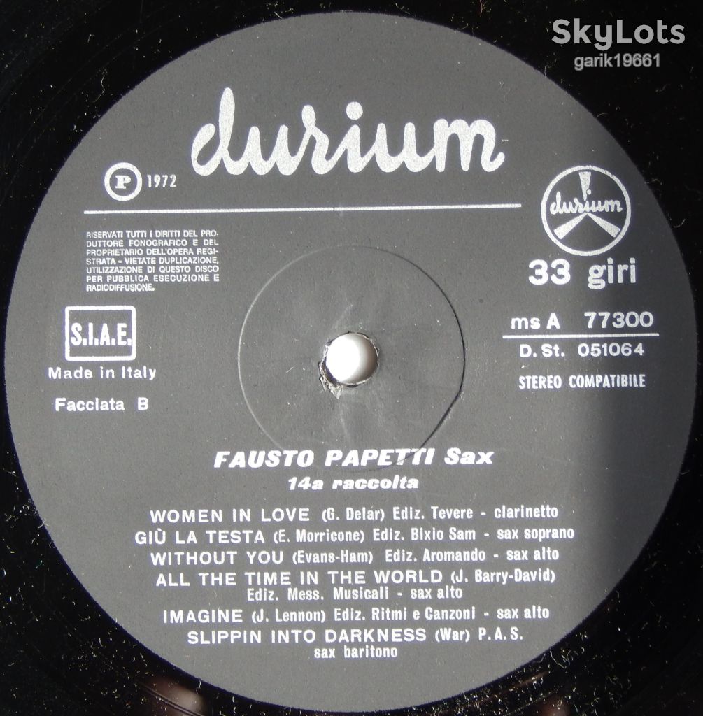 Fausto Papetti – 14a Raccolta  (Durium – ms A 77300, Italy) VG+/EX+ - фото фото фото 3