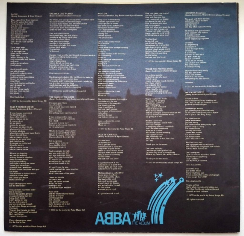 ABBA - The Album - 1977.  (LP). 12. Vinyl. Пластинка. Japan. - фото фото фото 3
