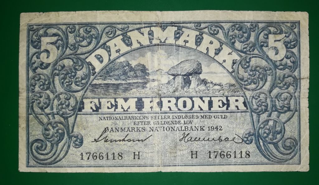 DENMARK Данія 5 крон 1942 Svendsen, Hannibal - фото фото фото 0